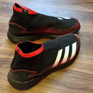 Adidas Black and Red Knit Sneakers